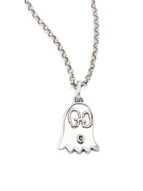 gucci ghost necklace macy's|Gucci ghost necklace in silver.